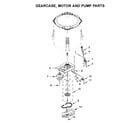 Amana NTW4519JW1 gearcase, motor and pump parts diagram