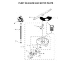 Whirlpool WDF130PAHB2 pump, washarm and motor parts diagram