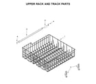 Whirlpool WDF130PAHW2 upper rack and track parts diagram