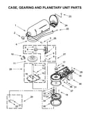 Case, gearing and planetary unit parts