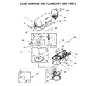KitchenAid 5KSM150PSPGU1 case, gearing and planetary unit parts diagram