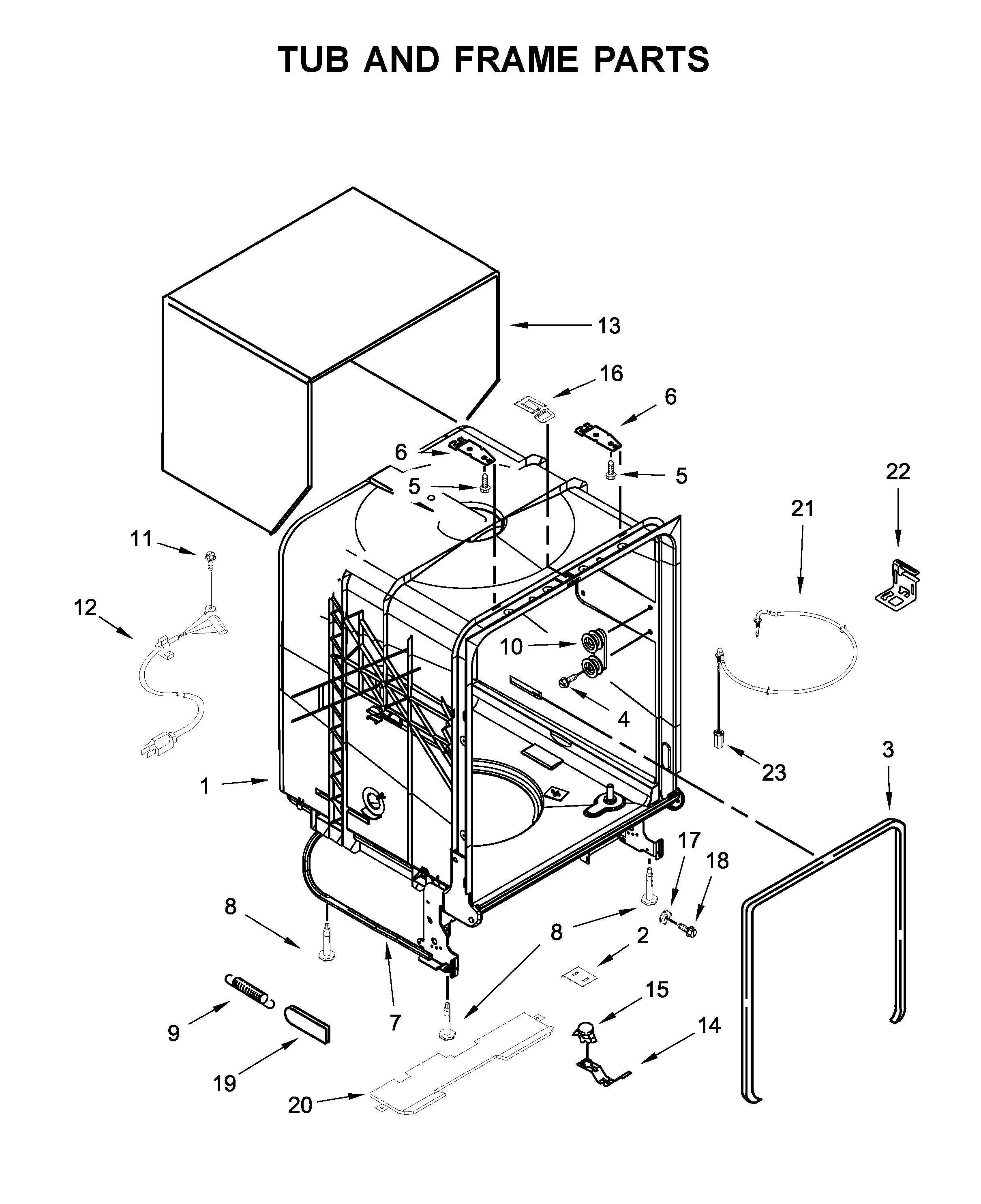 Tub and frame parts