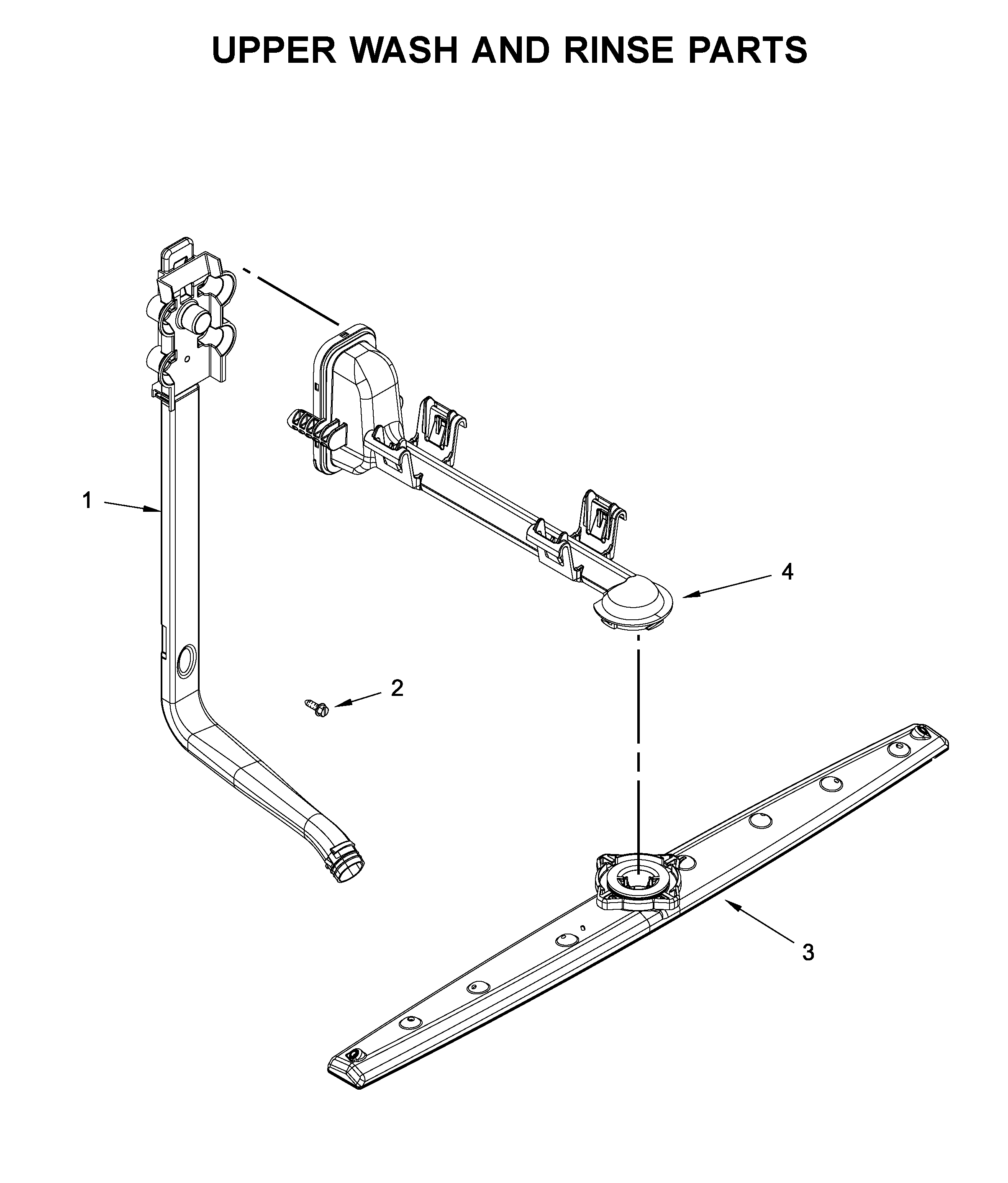 Upper wash and rinse parts