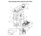 KitchenAid KSM150PSDR0 case, gearing and planetary unit parts diagram