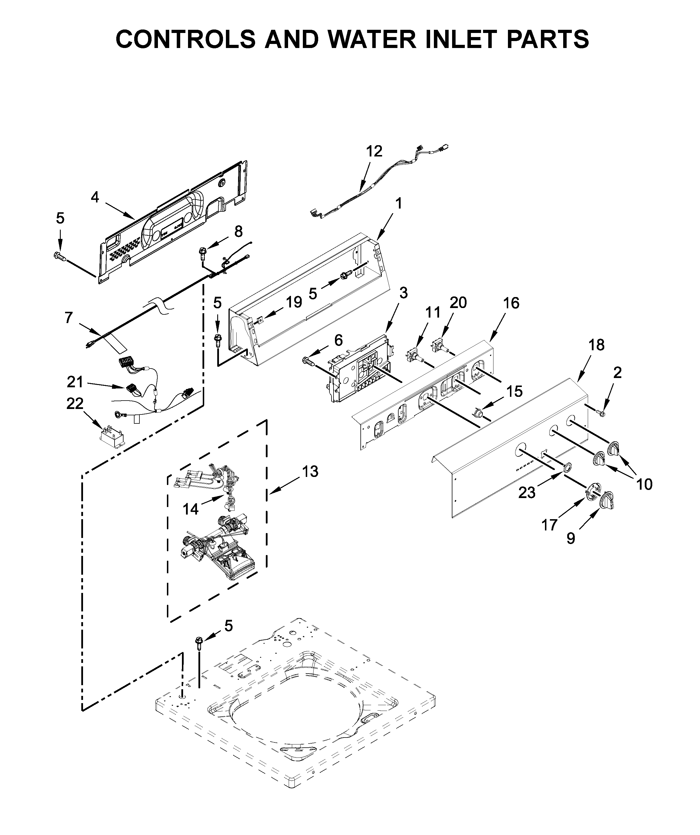 CONTROLS AND WATER INLET PARTS