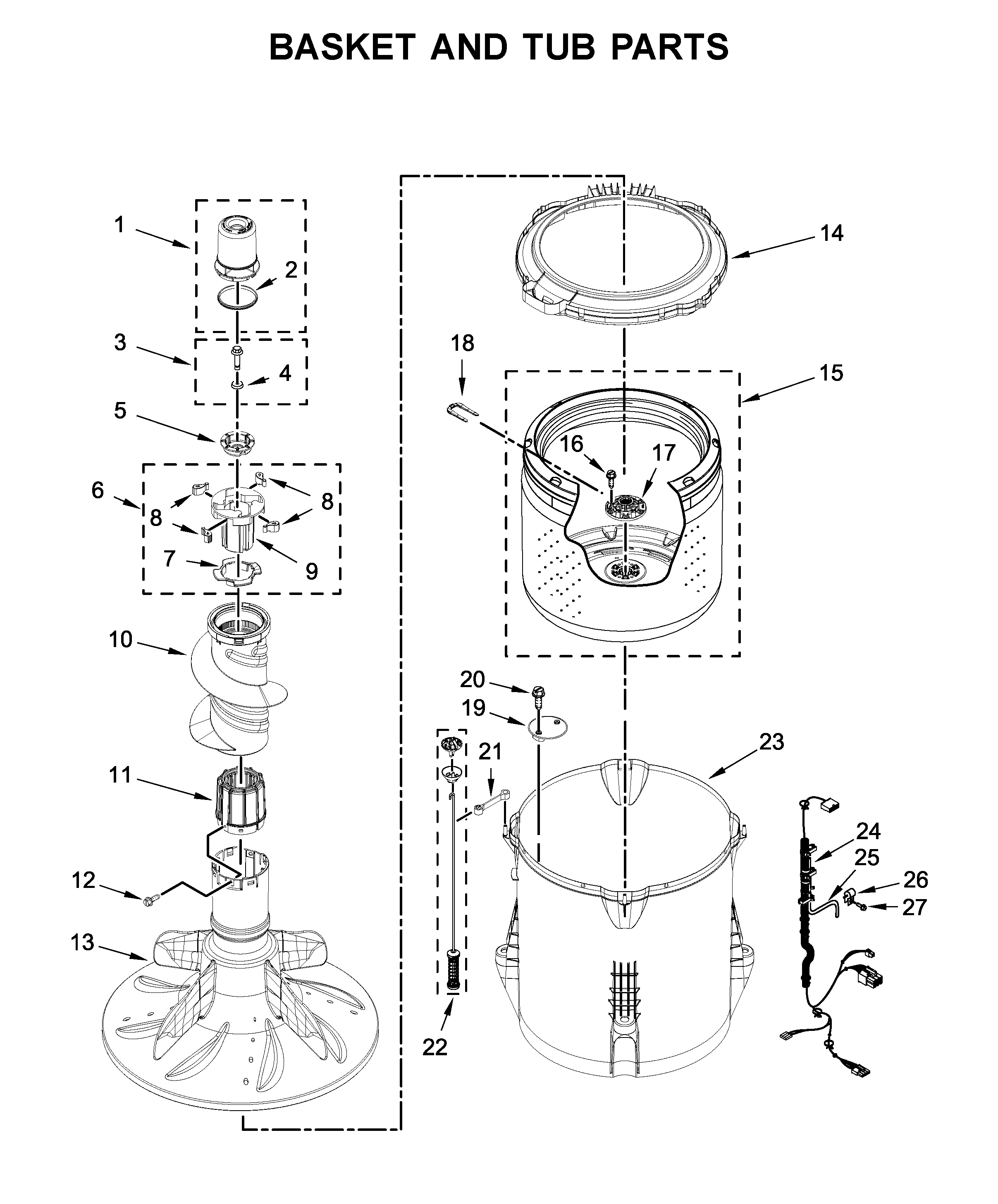 Basket and tub parts