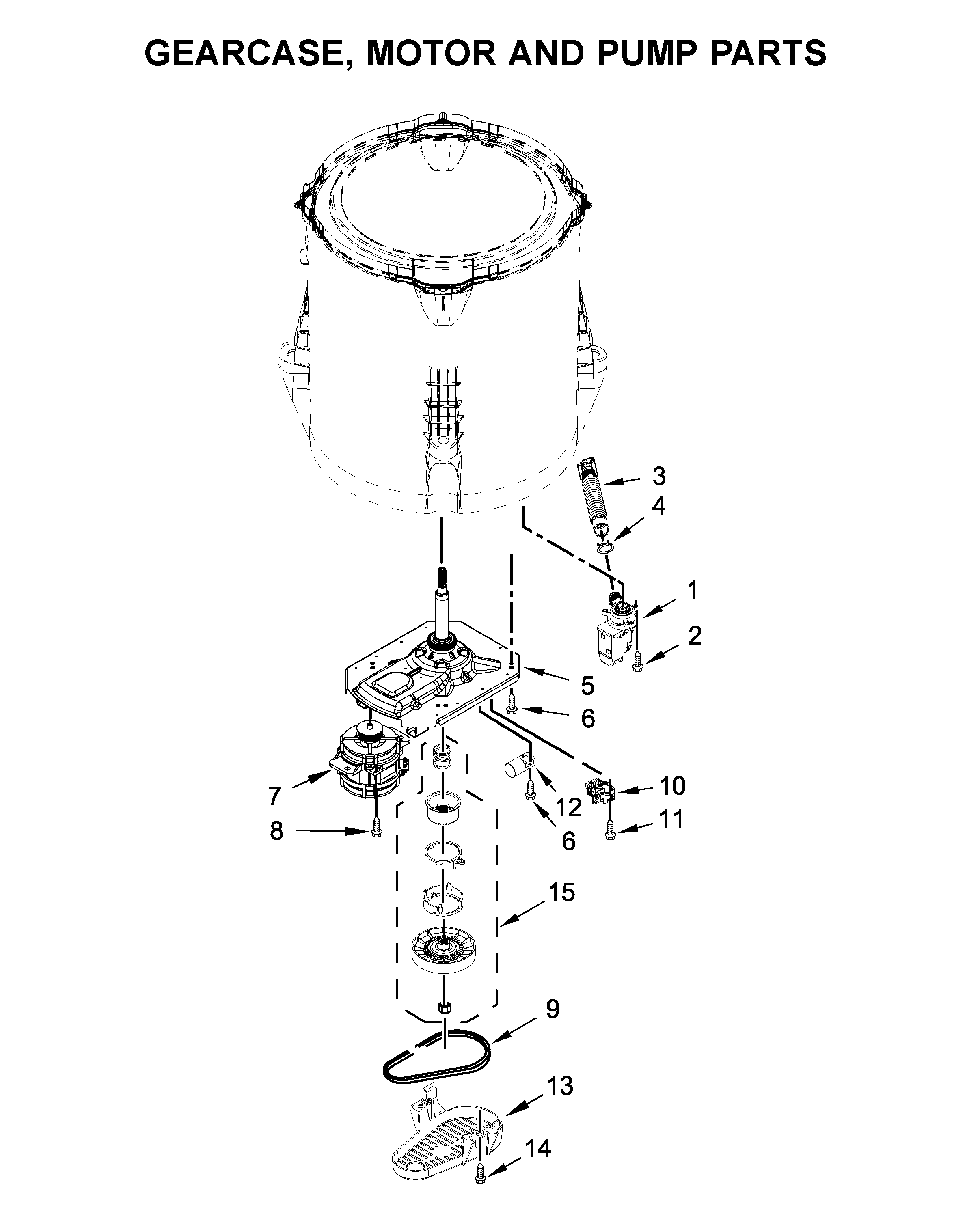 GEARCASE, MOTOR AND PUMP PARTS