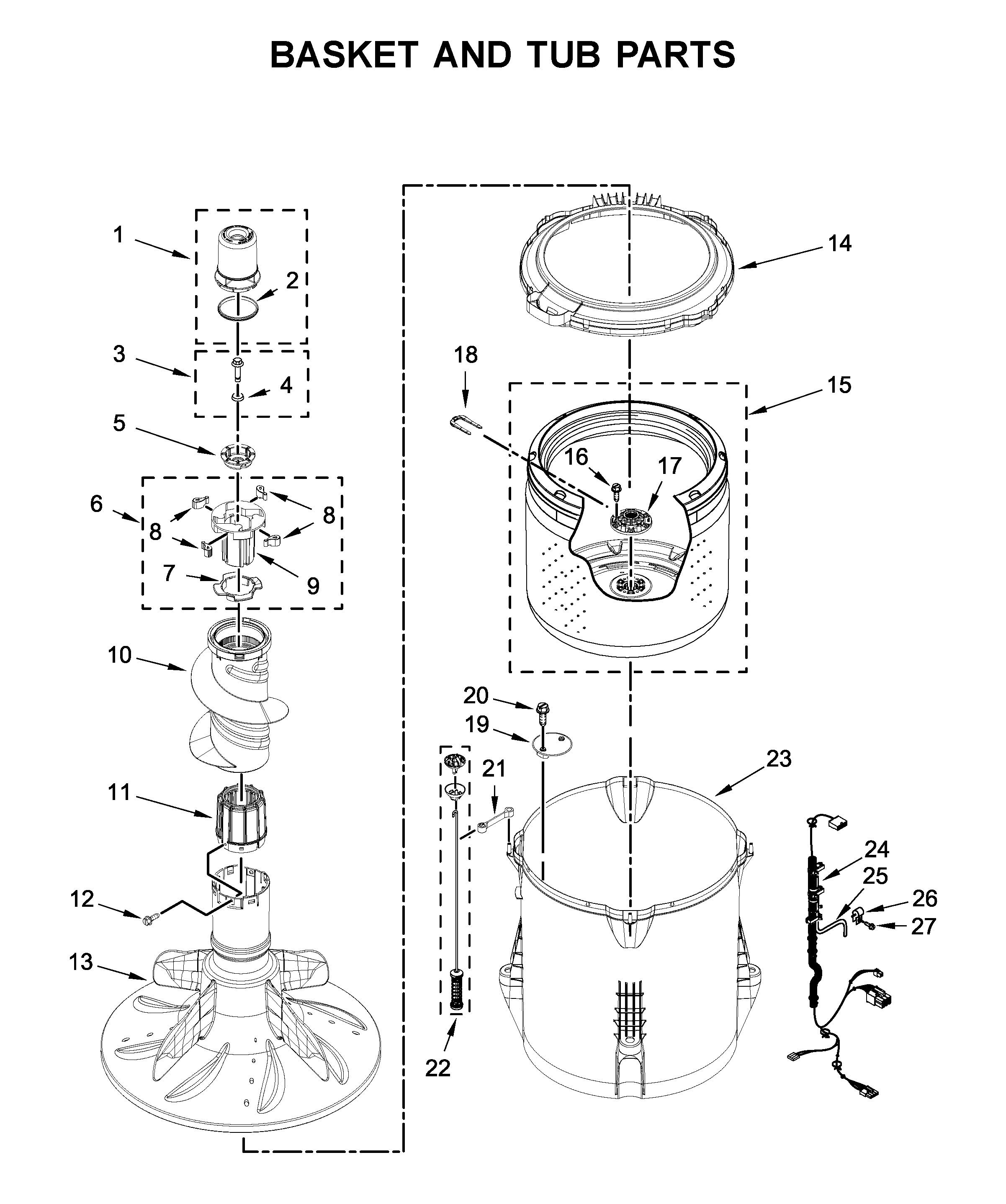 Basket and tub parts