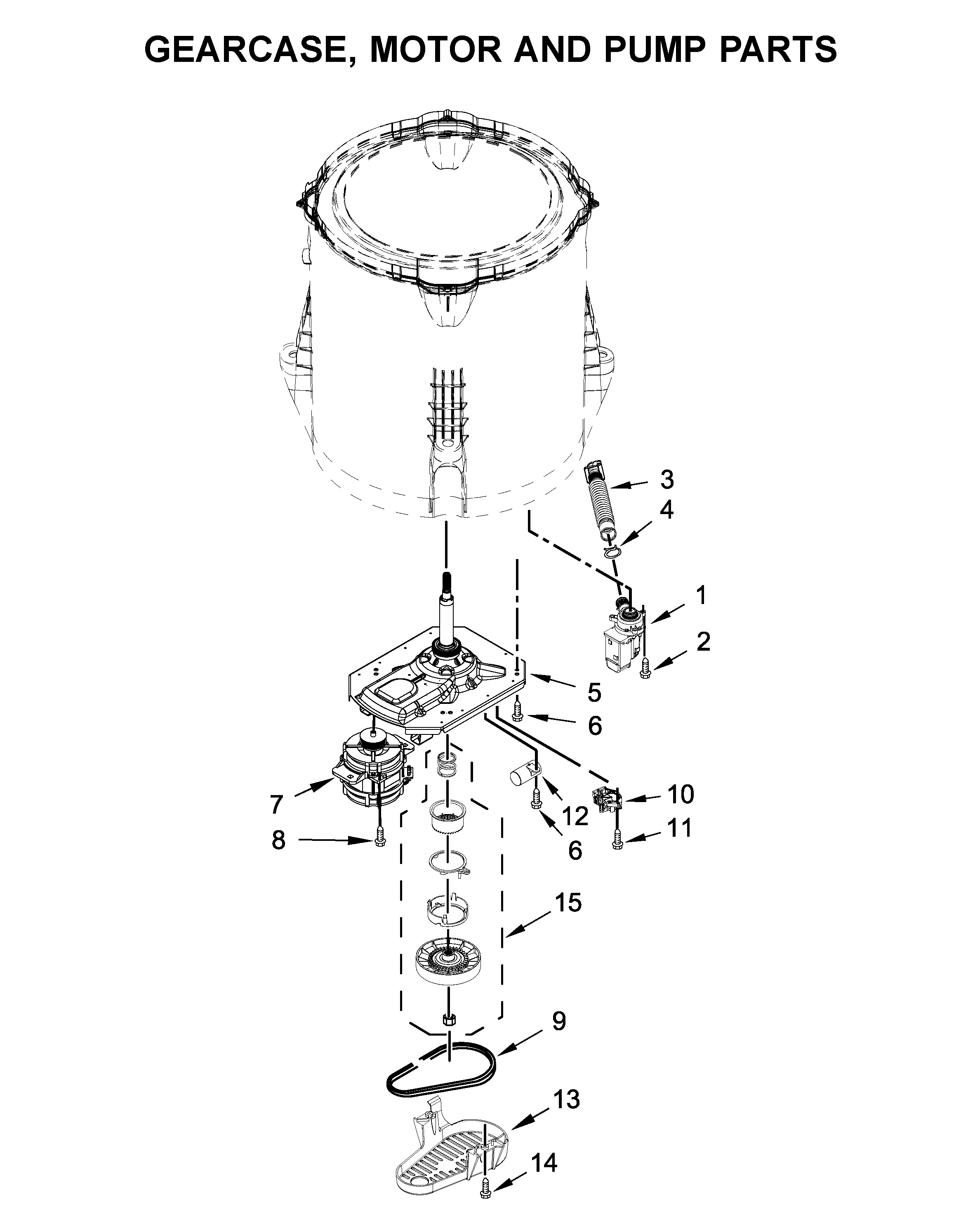 GEARCASE, MOTOR AND PUMP PARTS