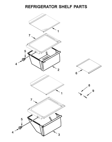 Refrigerator shelf parts