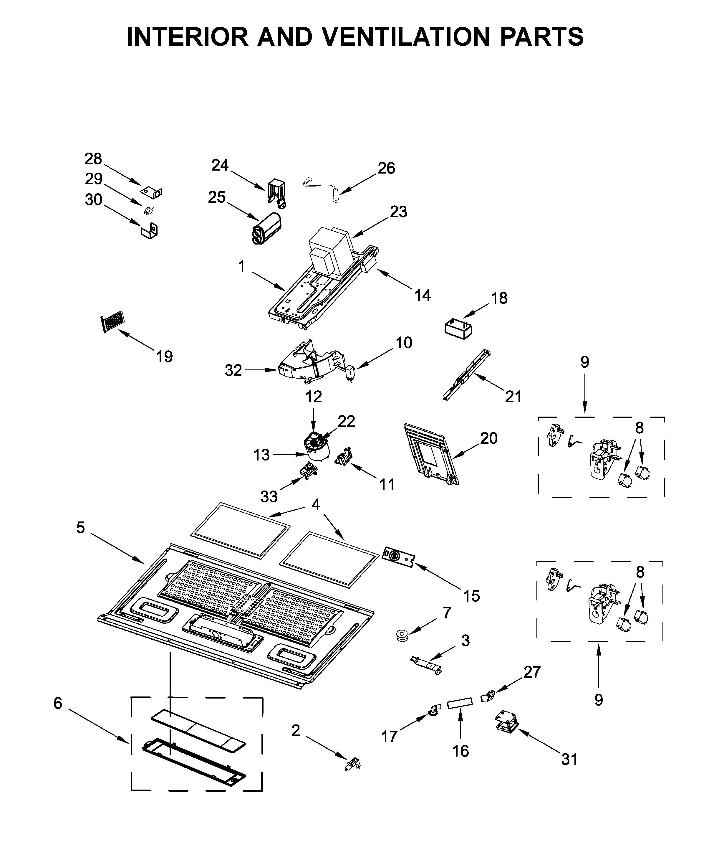 Interior and ventilation parts