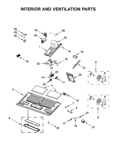 Interior and ventilation parts