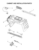 Cabinet and installation parts