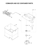 Icemaker and ice container parts