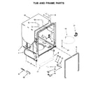 Whirlpool WDF520PADW9 tub and frame parts diagram