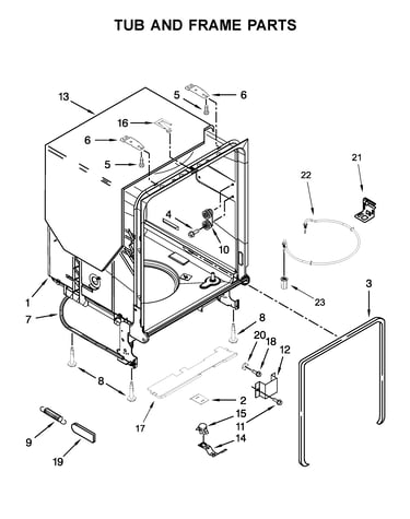Tub and frame parts