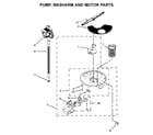 Whirlpool WDF520PADM9 pump, washarm and motor parts diagram