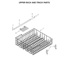 Whirlpool WDF520PADM9 upper rack and track parts diagram