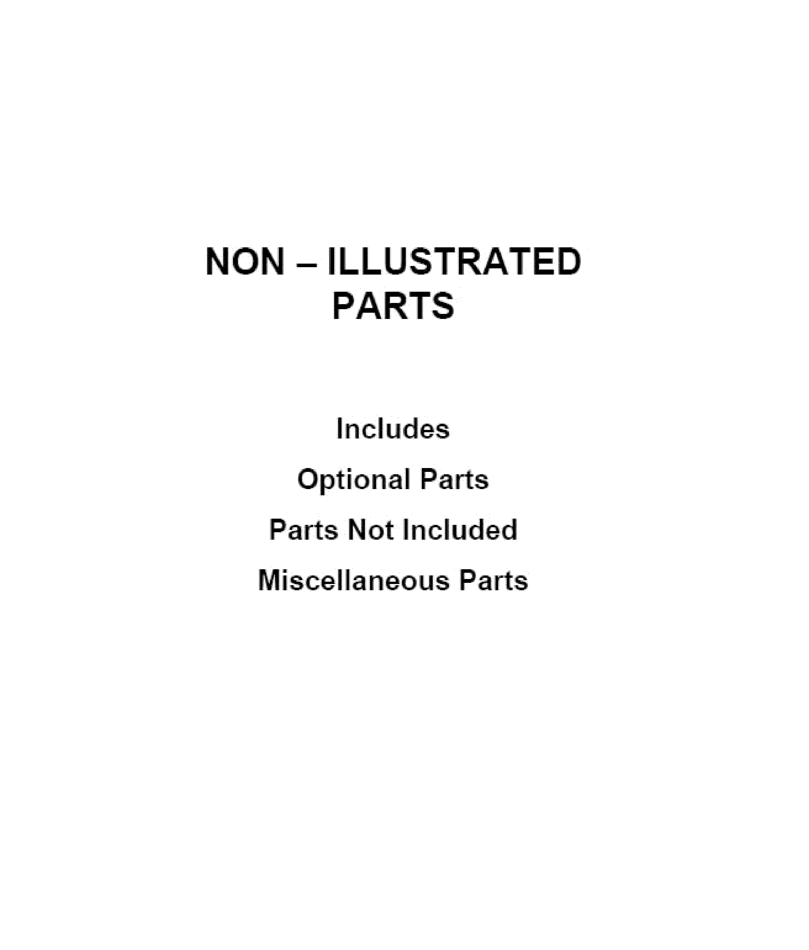 OPTIONAL PARTS (NOT INCLUDED)