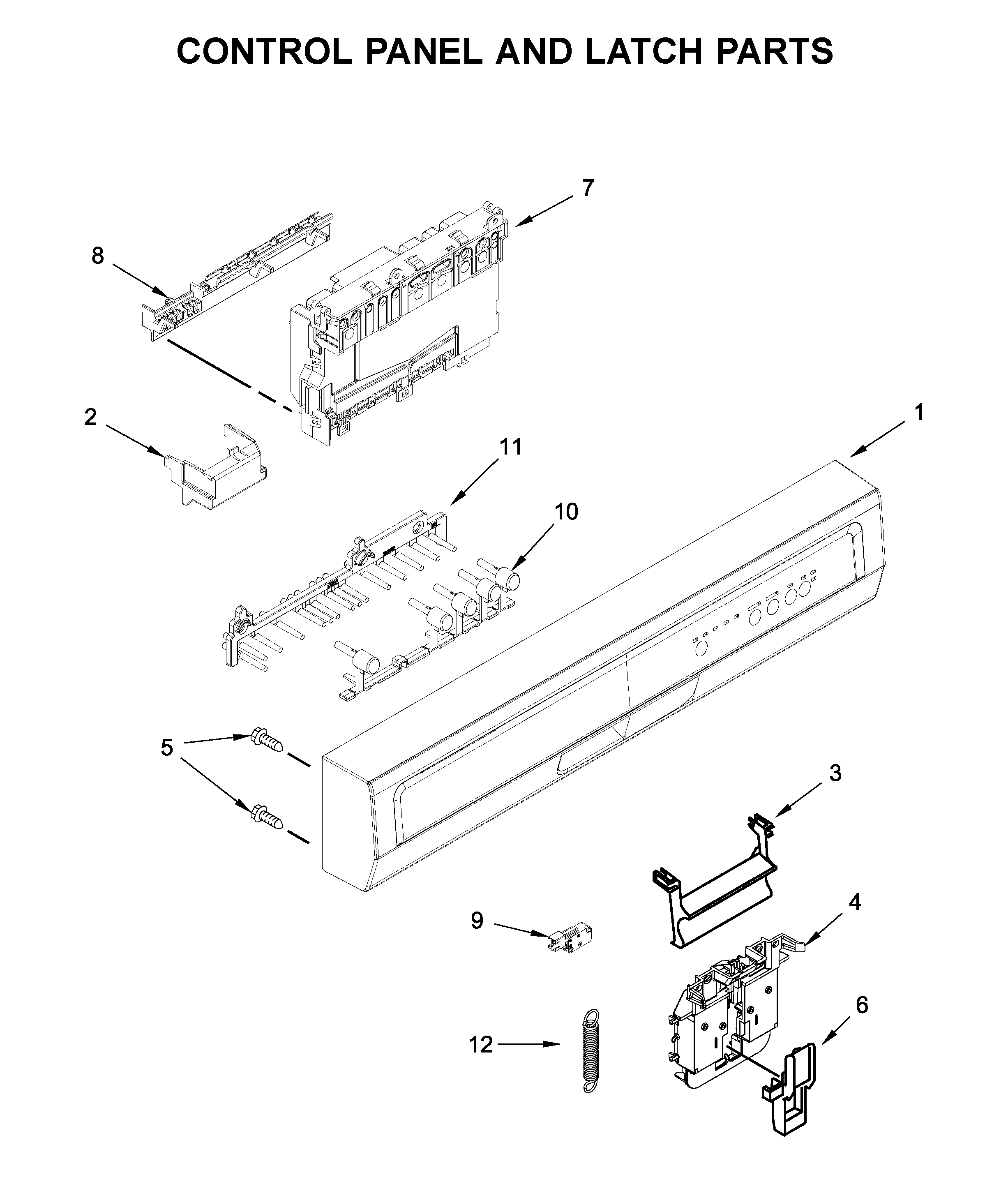 CONTROL PANEL AND LATCH PARTS