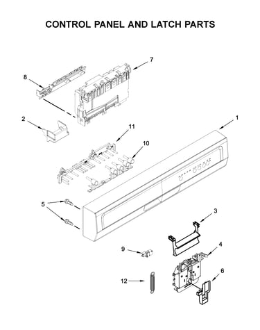Control panel and latch parts