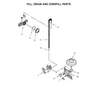 Whirlpool WDP370PAHB1 fill, drain and overfill parts diagram