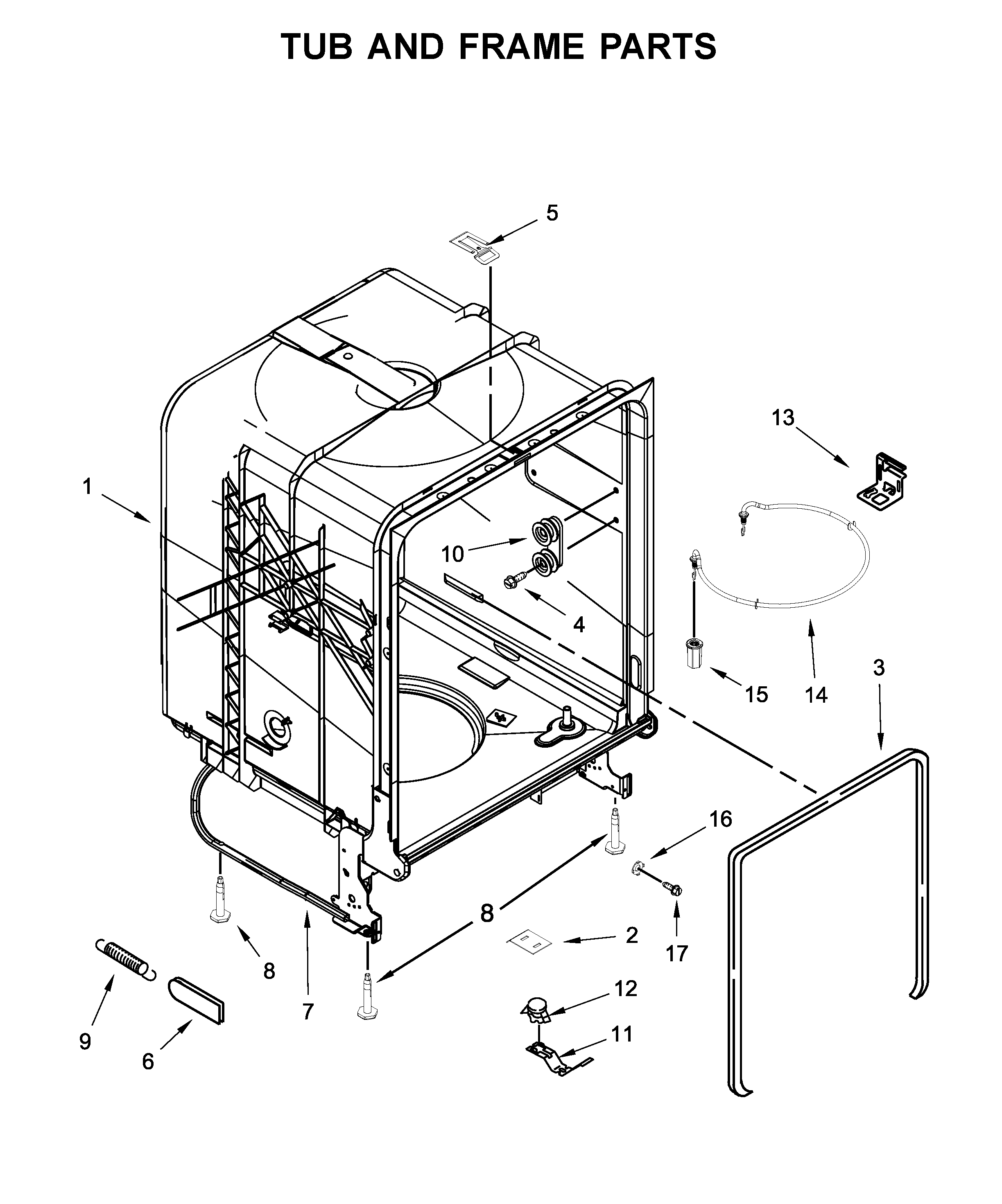 TUB AND FRAME PARTS