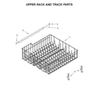 Whirlpool WDP370PAHB1 upper rack and track parts diagram