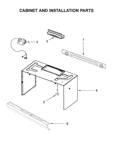 Cabinet and installation parts