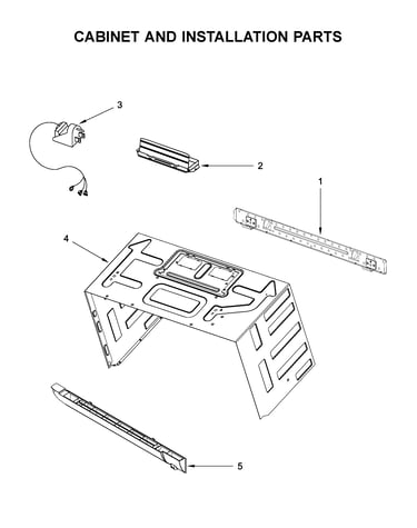 Cabinet and installation parts