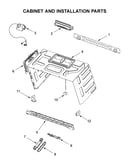 Cabinet and installation parts