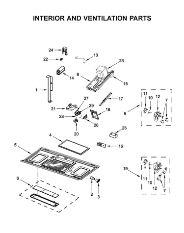 Interior and ventilation parts