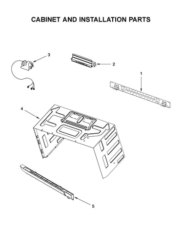 Cabinet and installation parts