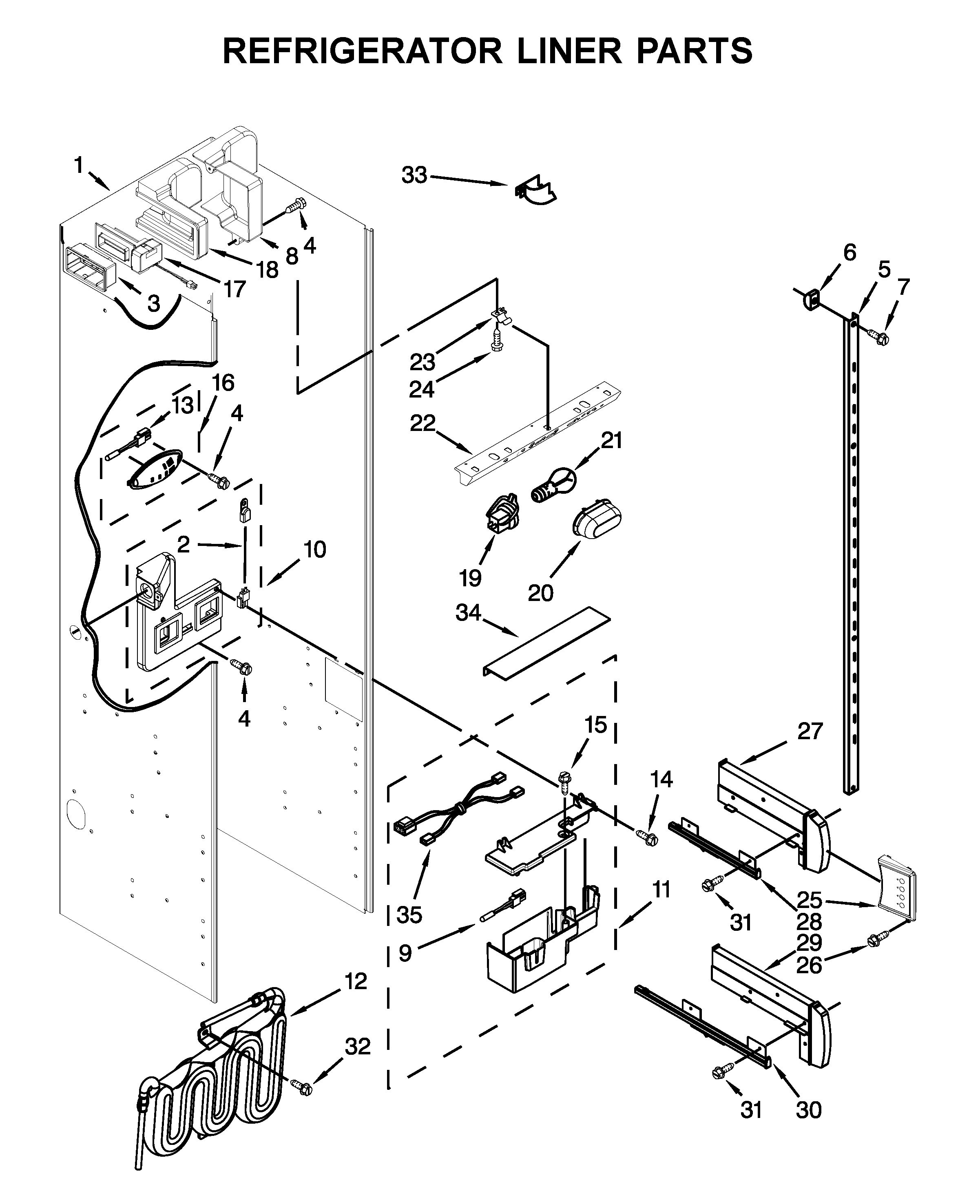 REFRIGERATOR LINER PARTS