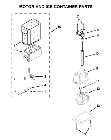 Motor and ice container parts