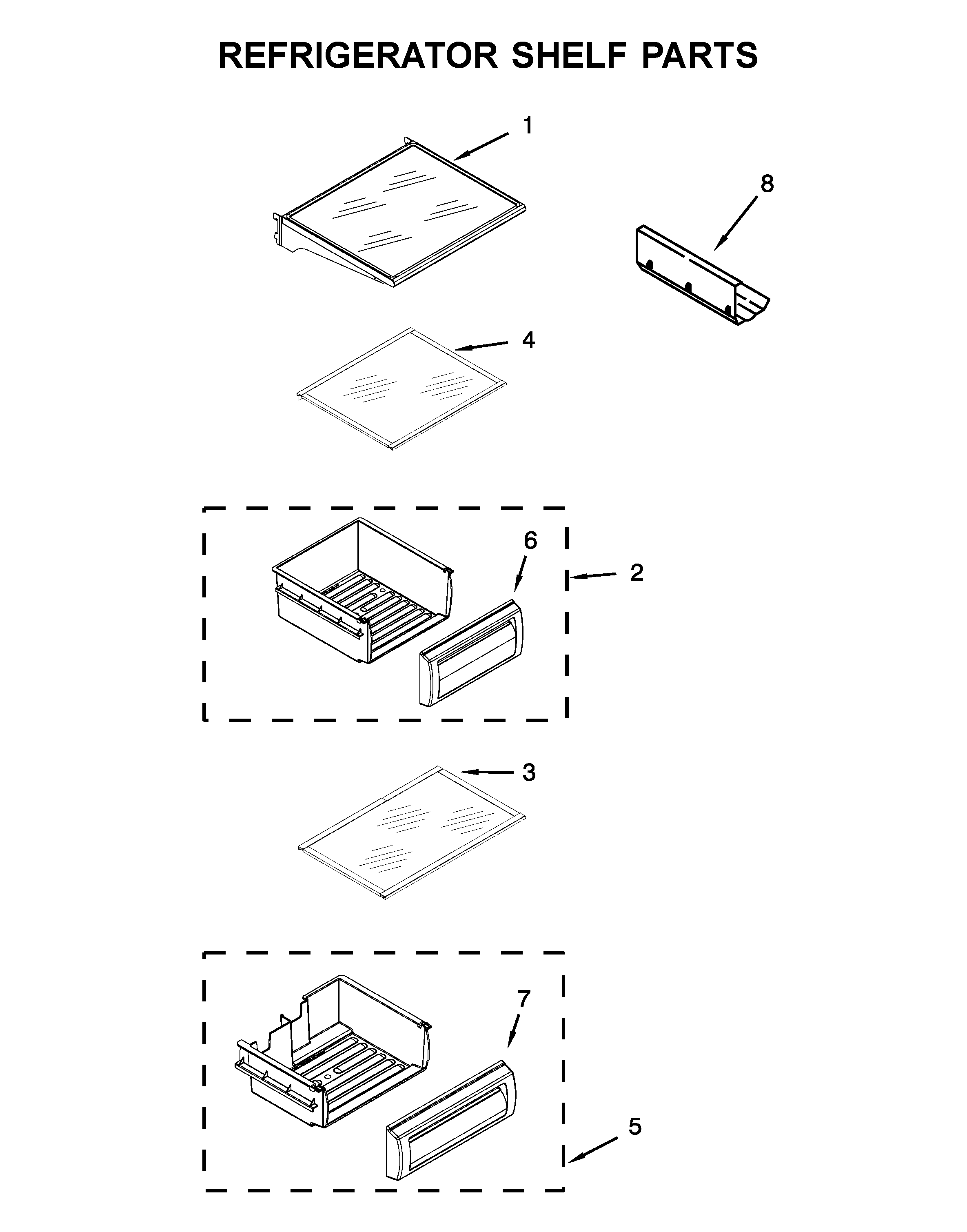 REFRIGERATOR SHELF PARTS