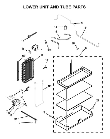 Lower unit and tube parts
