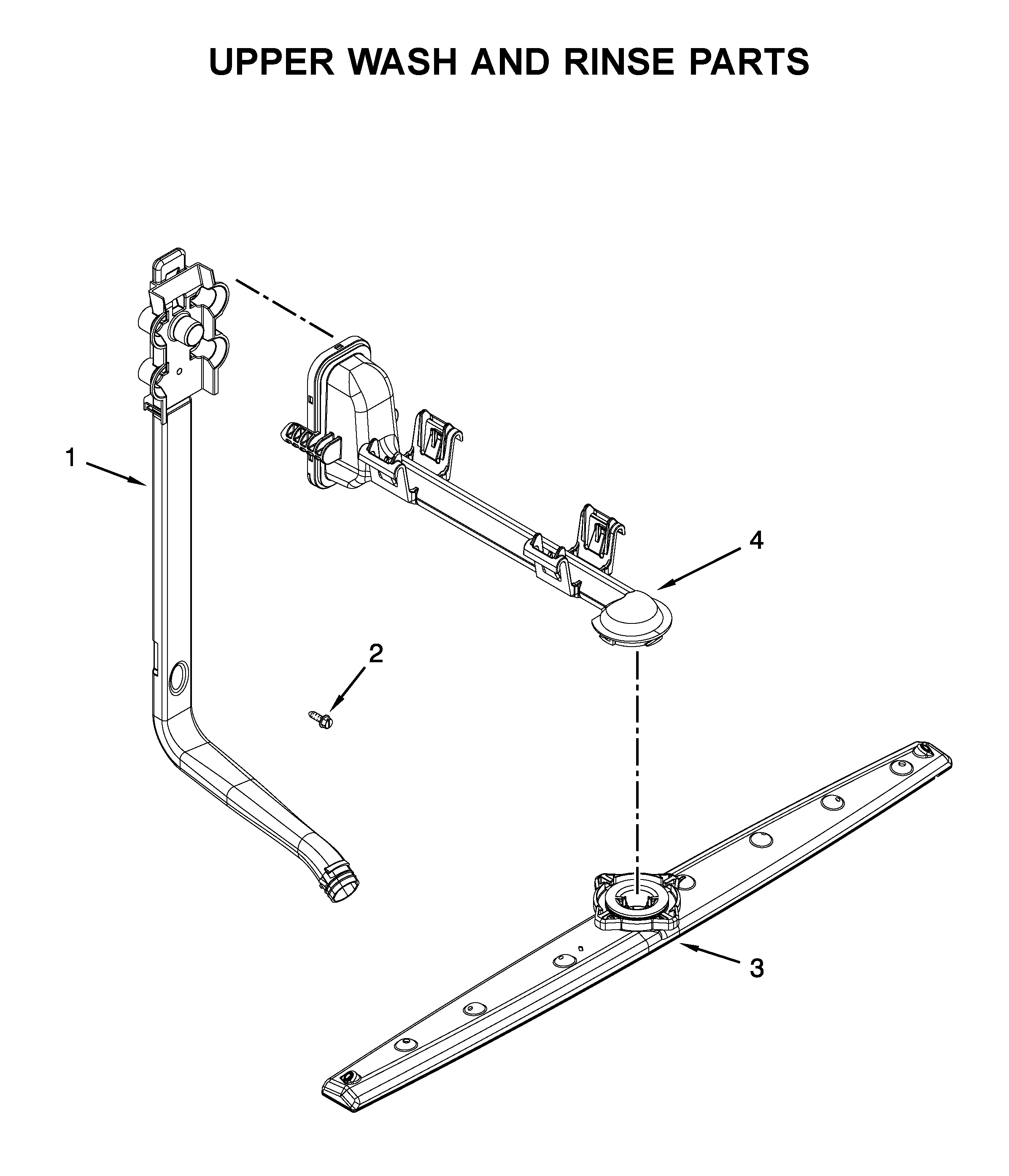 Upper wash and rinse parts