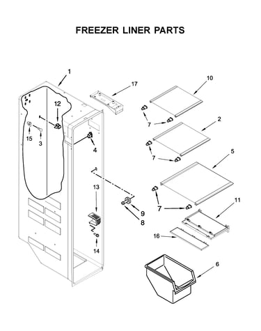 Freezer liner parts