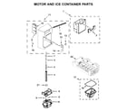 Maytag MSS25C4MGB00 motor and ice container parts diagram