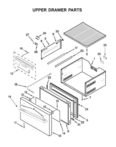 Upper drawer parts