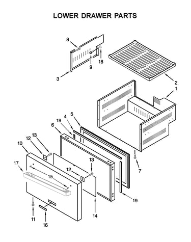 Lower drawer parts