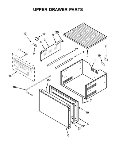 Upper drawer parts