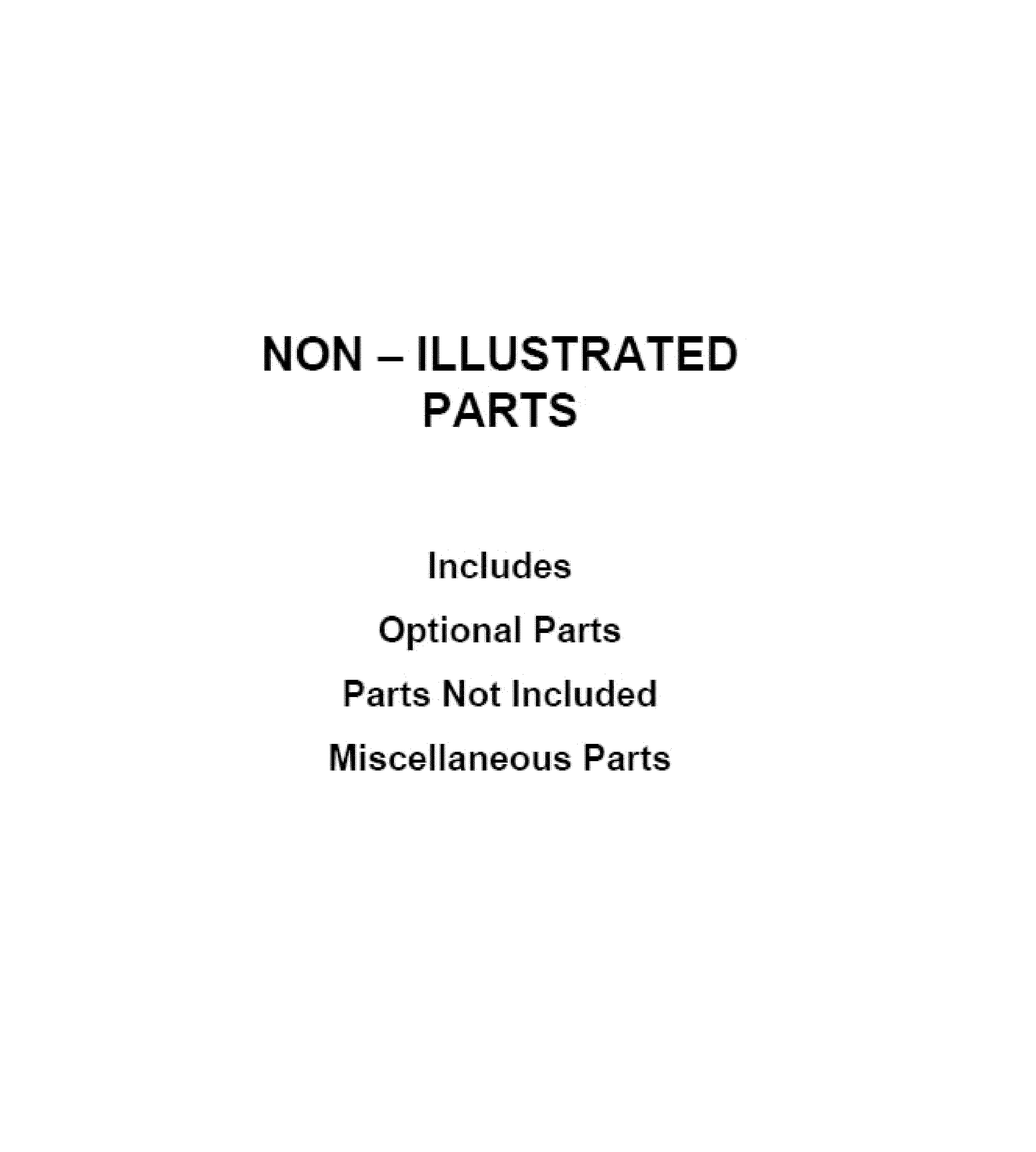 OPTIONAL PARTS (NOT INCLUDED)