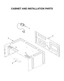 Cabinet and installation parts