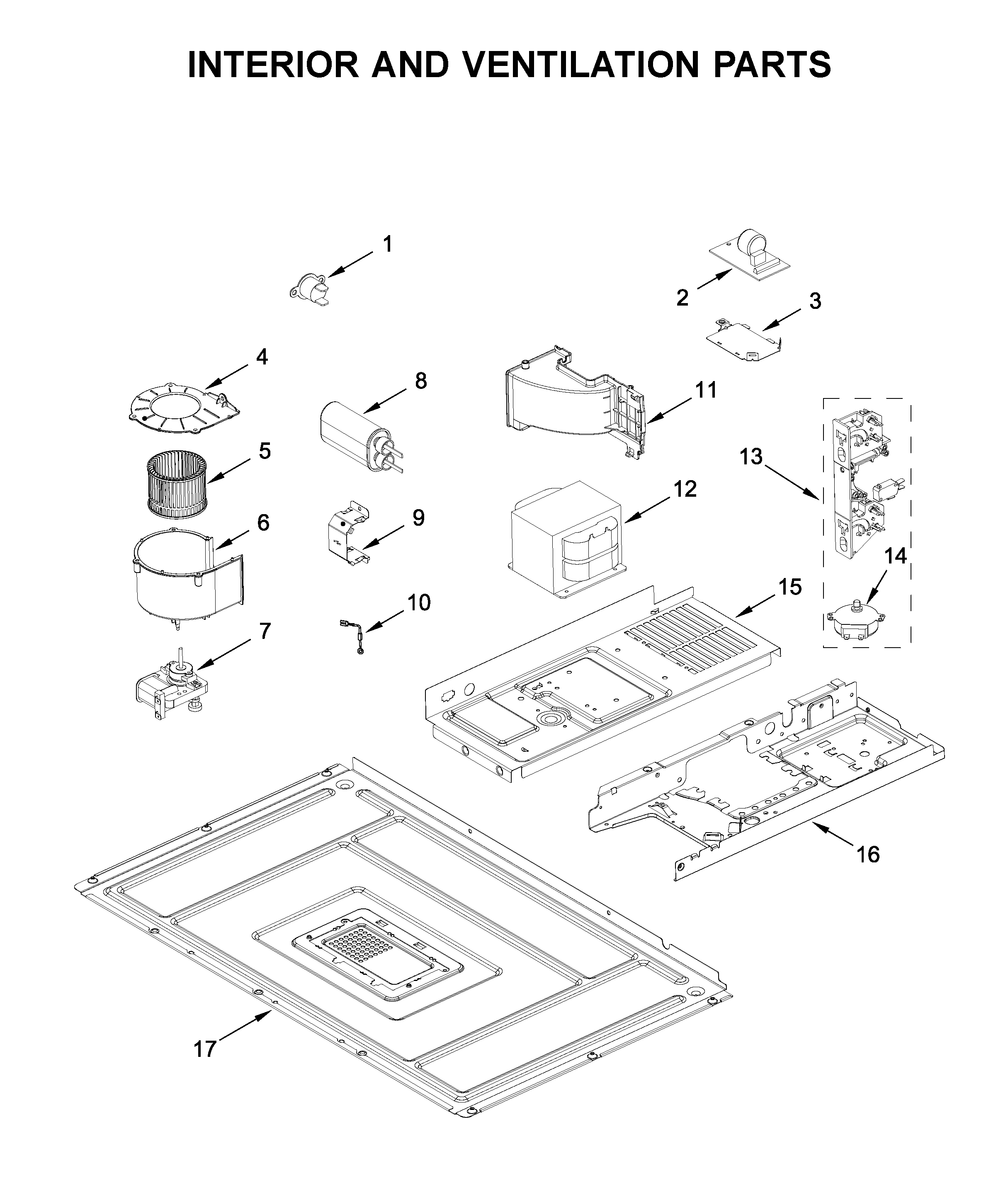 Interior and ventilation parts