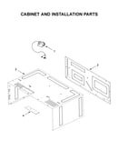 Cabinet and installation parts