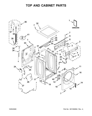 Top and cabinet parts