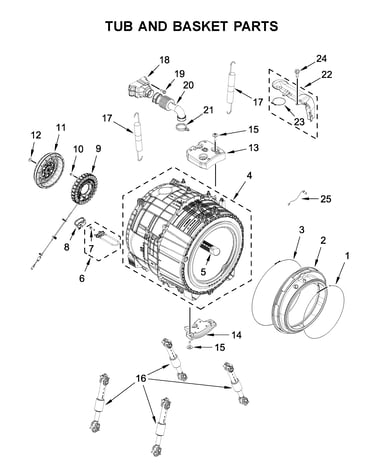 Tub and basket parts