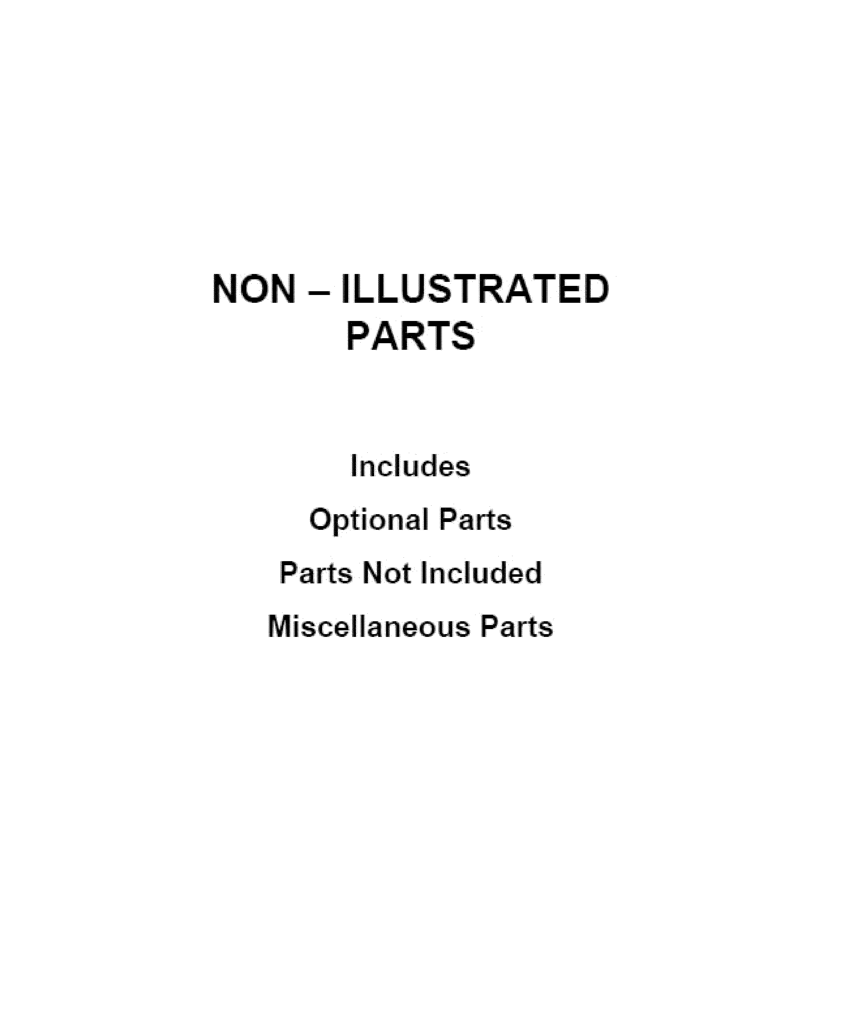 OPTIONAL PARTS (NOT INCLUDED)